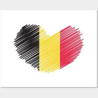 Belgium Flag Heart Design Posters and Art